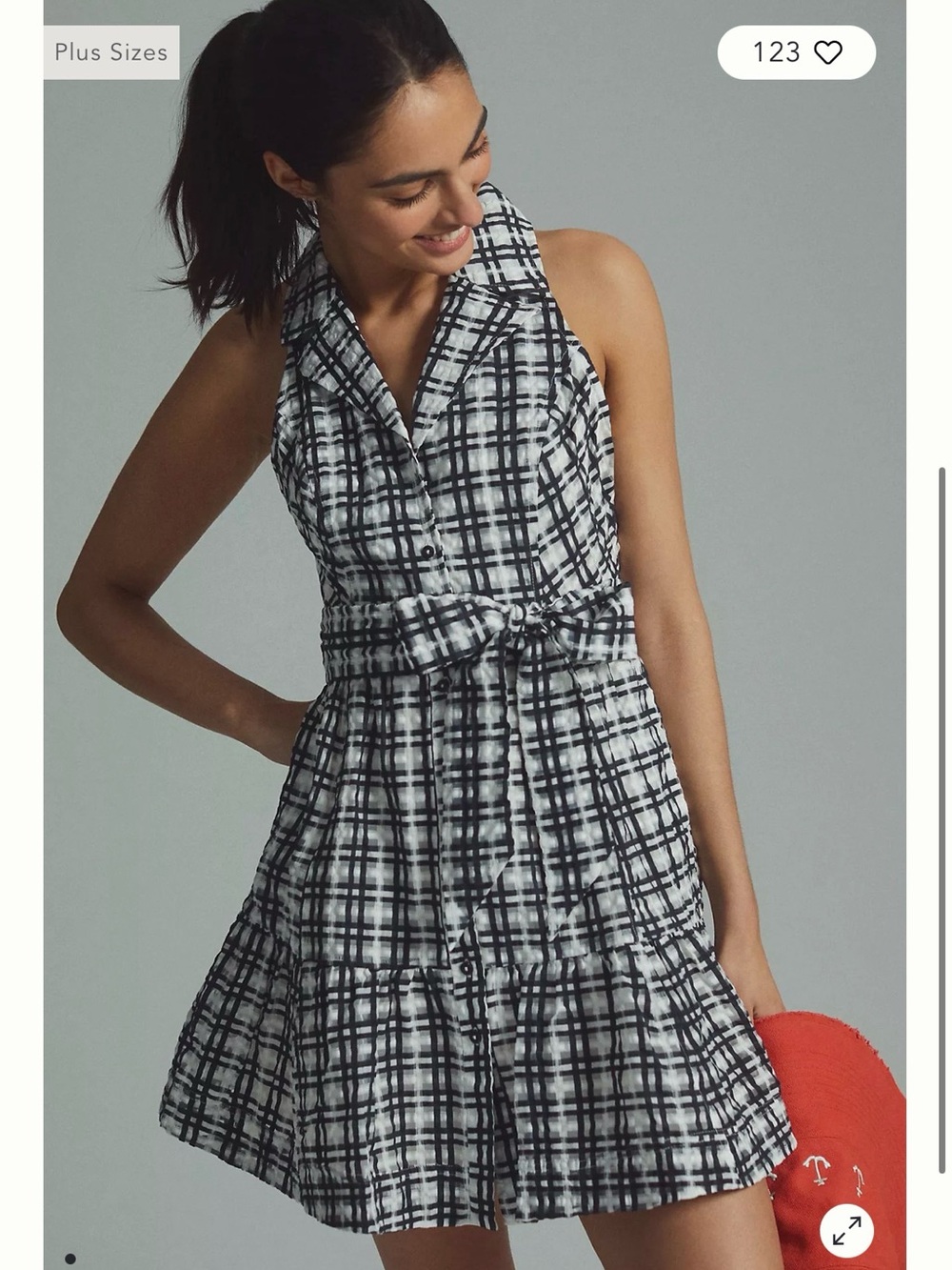 Maeve Plaid Mini Shirt Dress - Picture 1 of 6